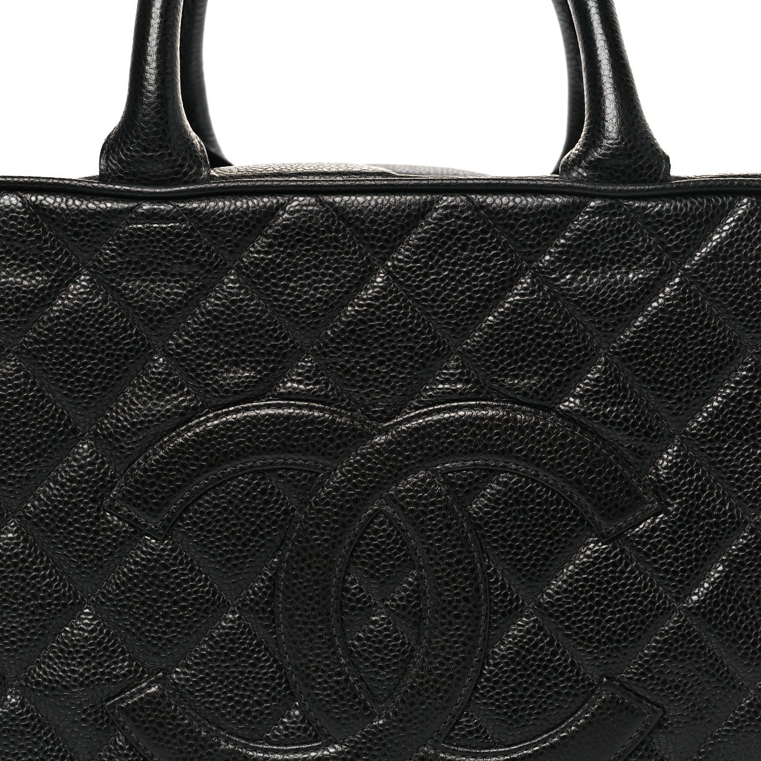 Caviar Quilted Large Bowler Black