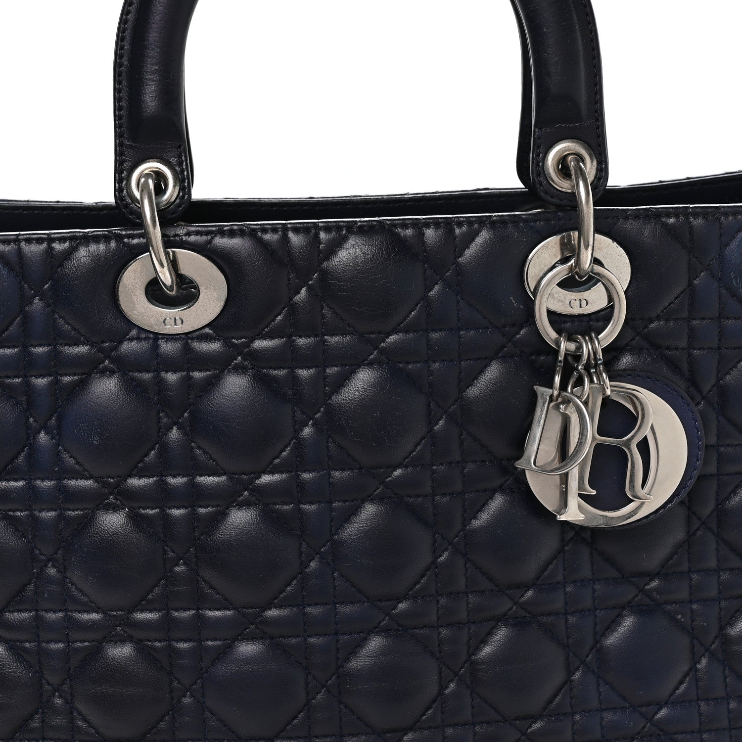 Lambskin Cannage Large Lady Dior Royal Blue