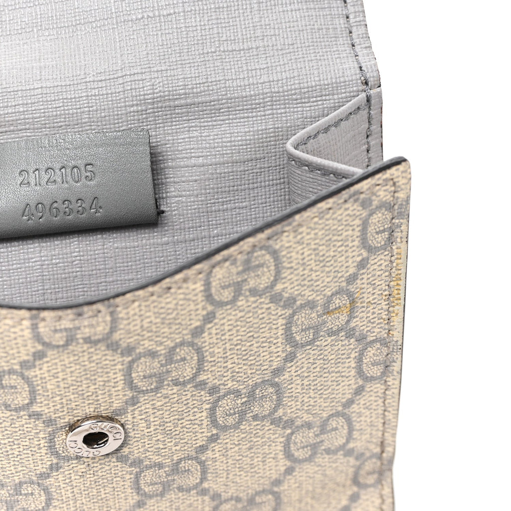 GG Supreme Monogram GG Pierce French Flap Wallet Ecru Grigio