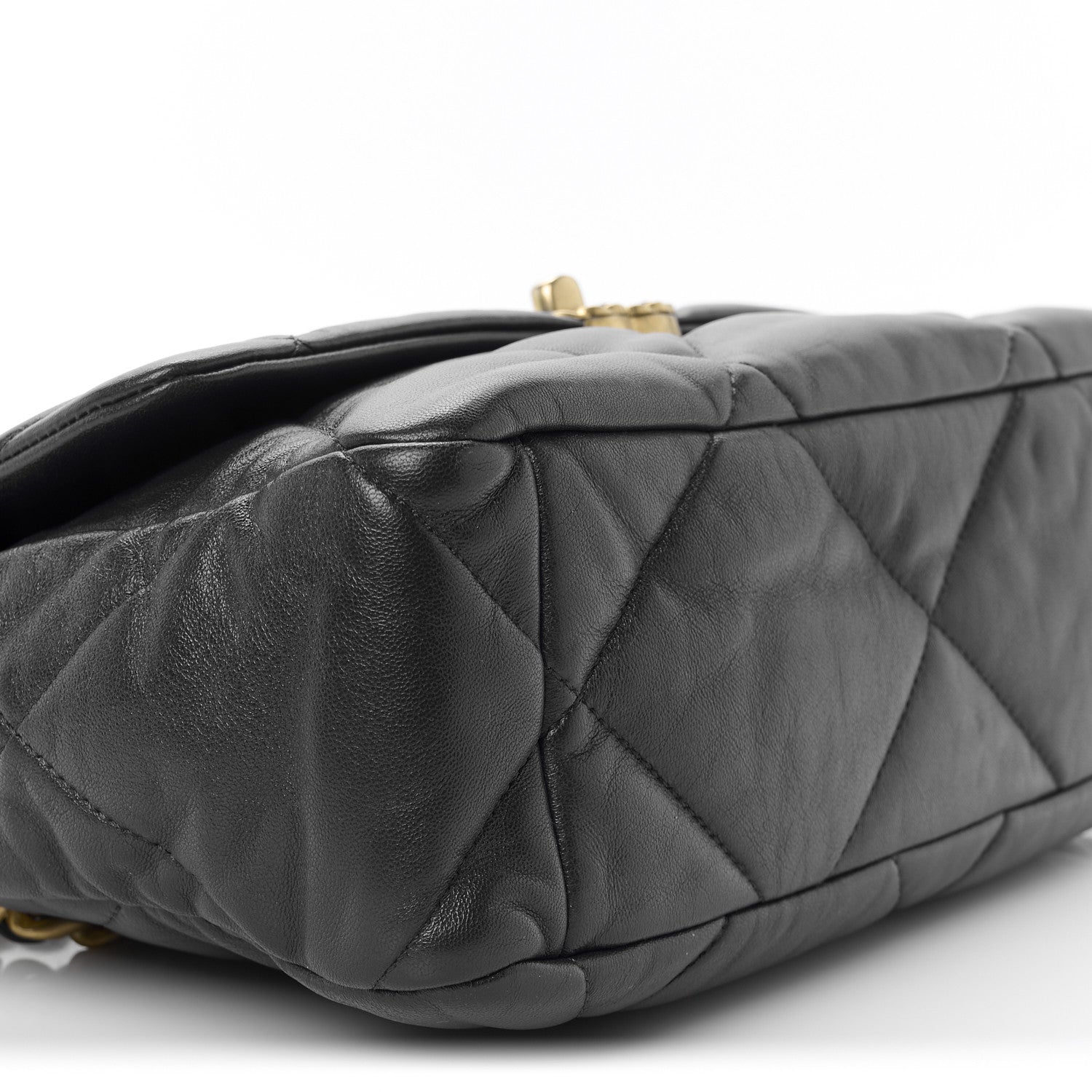 Lambskin Quilted Large Chanel 19 Flap Navy Blue