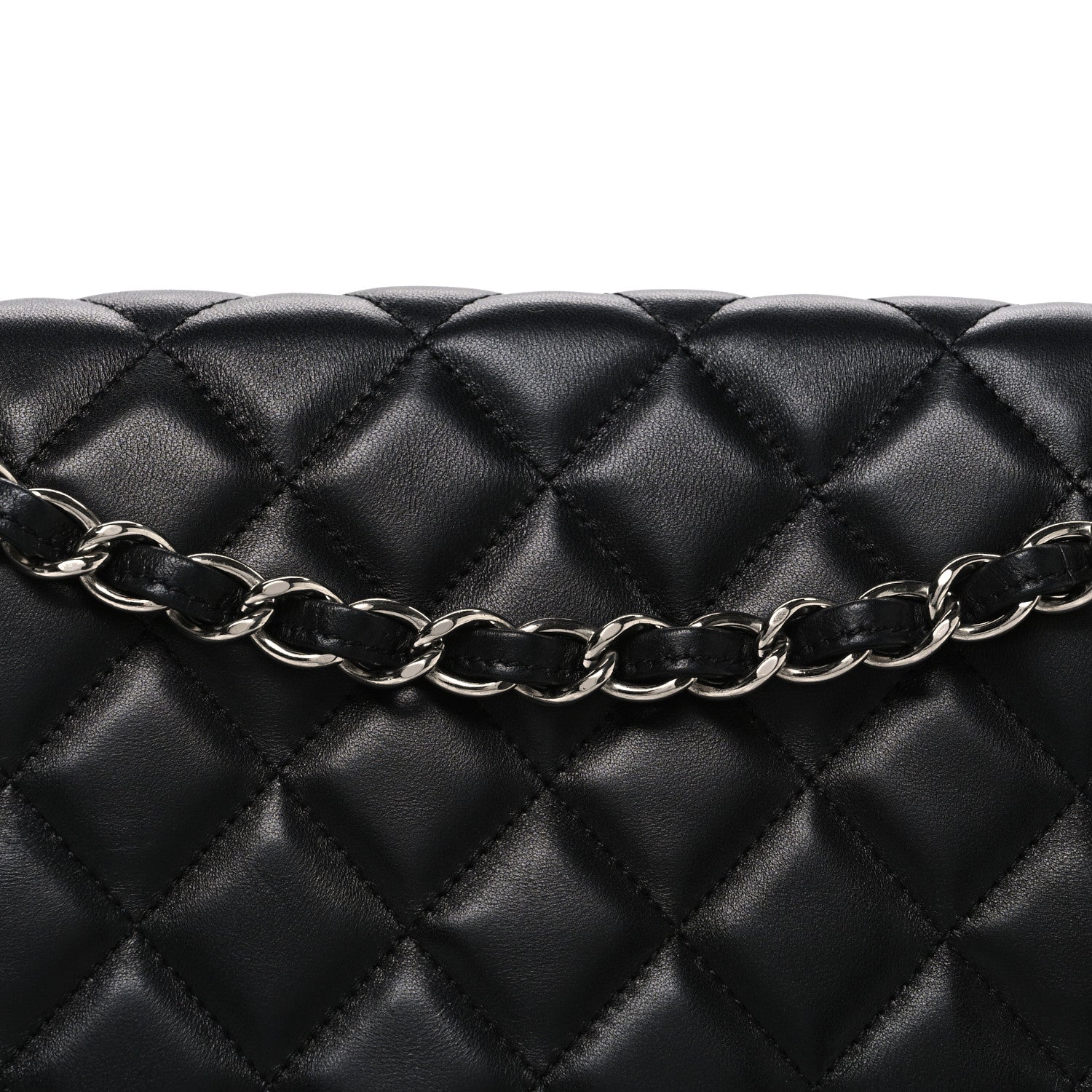 Lambskin Quilted Maxi Single Flap Black