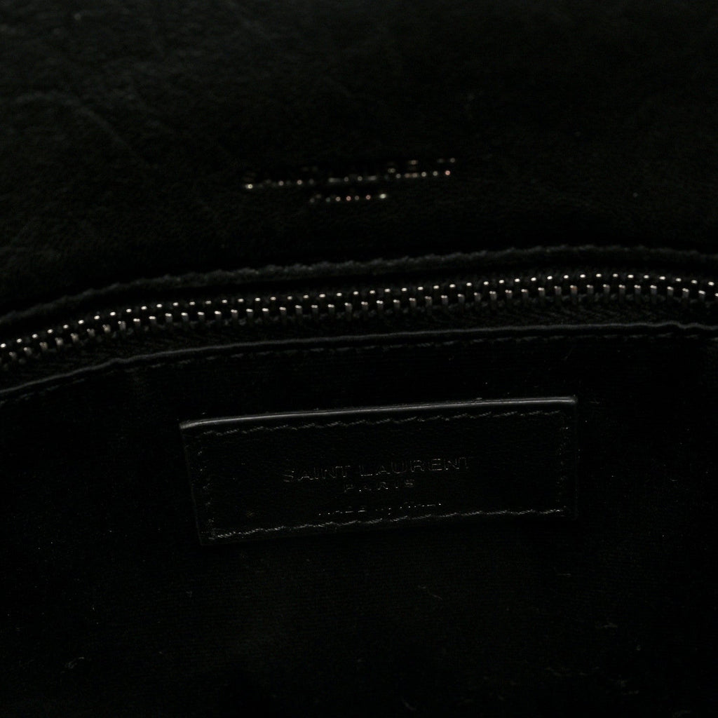 Grained Lambskin Monogram Large Niki Chain Satchel Black
