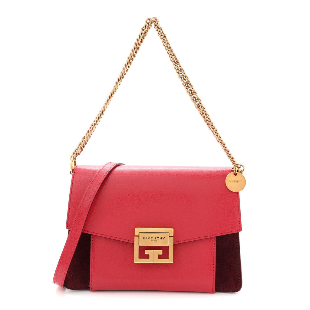 Goatskin Suede Small GV3 Shoulder Bag Pink Aubergine