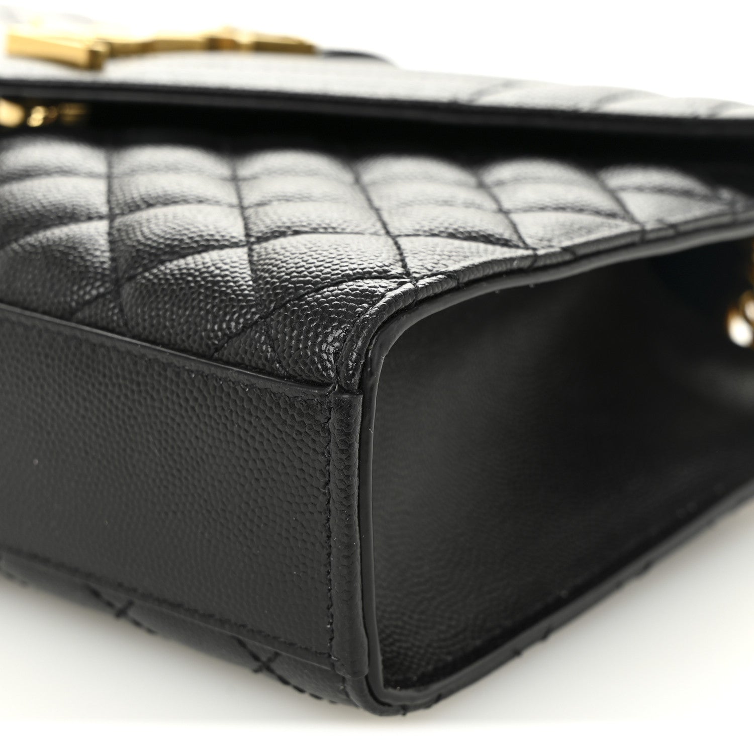 Grain De Poudre Textured Mixed Matelasse Triquilt Medium Monogram Satchel Black