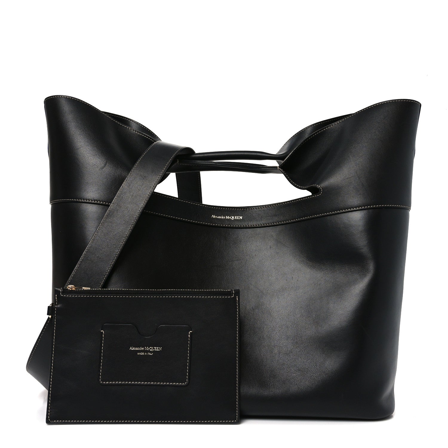Calfskin Large The Bow Bag Black