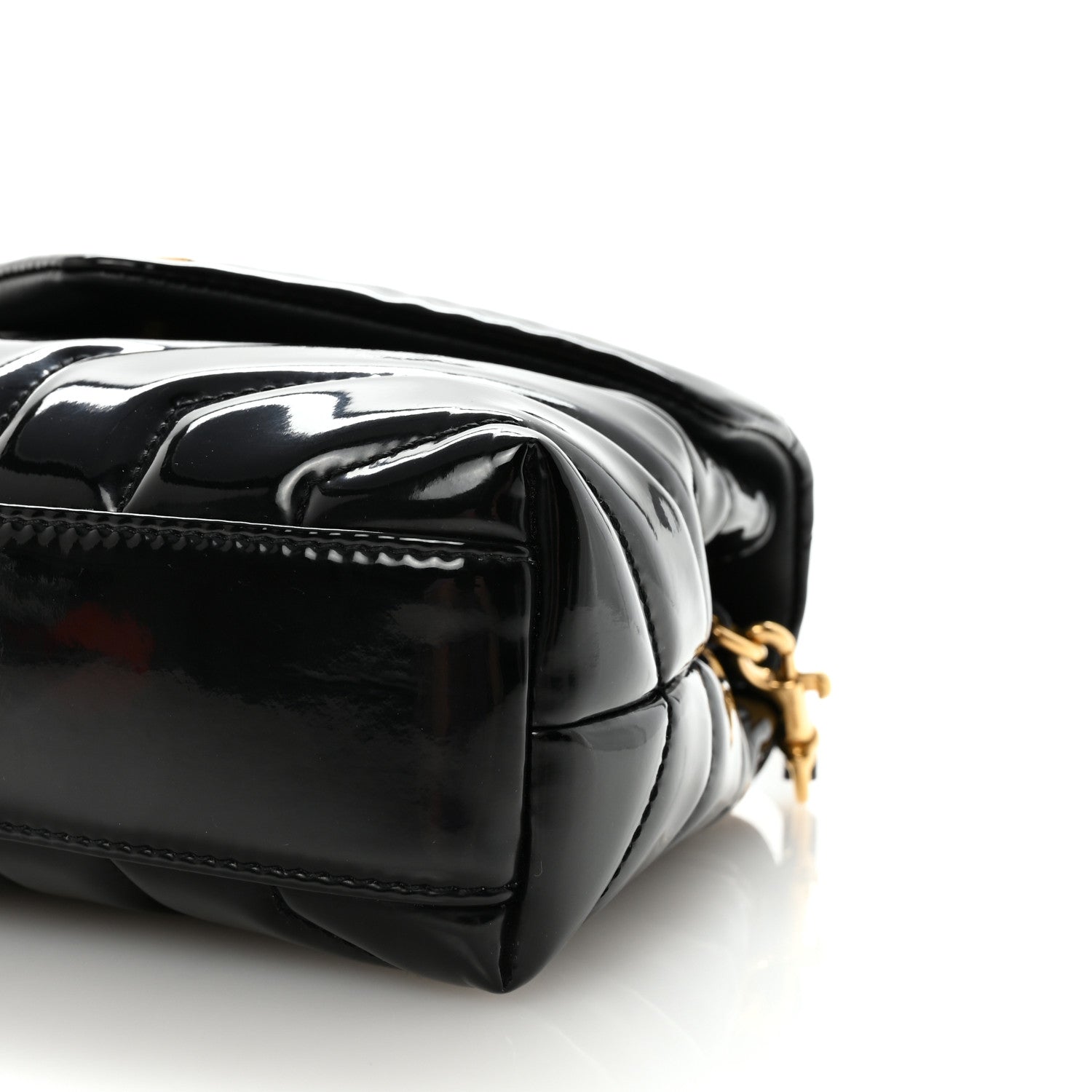 Patent Y Quilted Monogram Toy Loulou Crossbody Bag Black