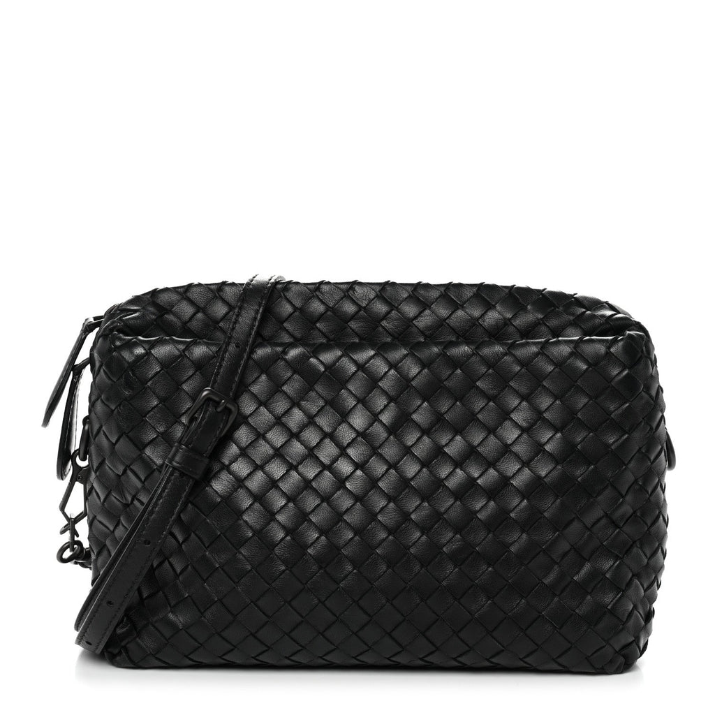 Nappa Intrecciato Crossbody Messenger Black