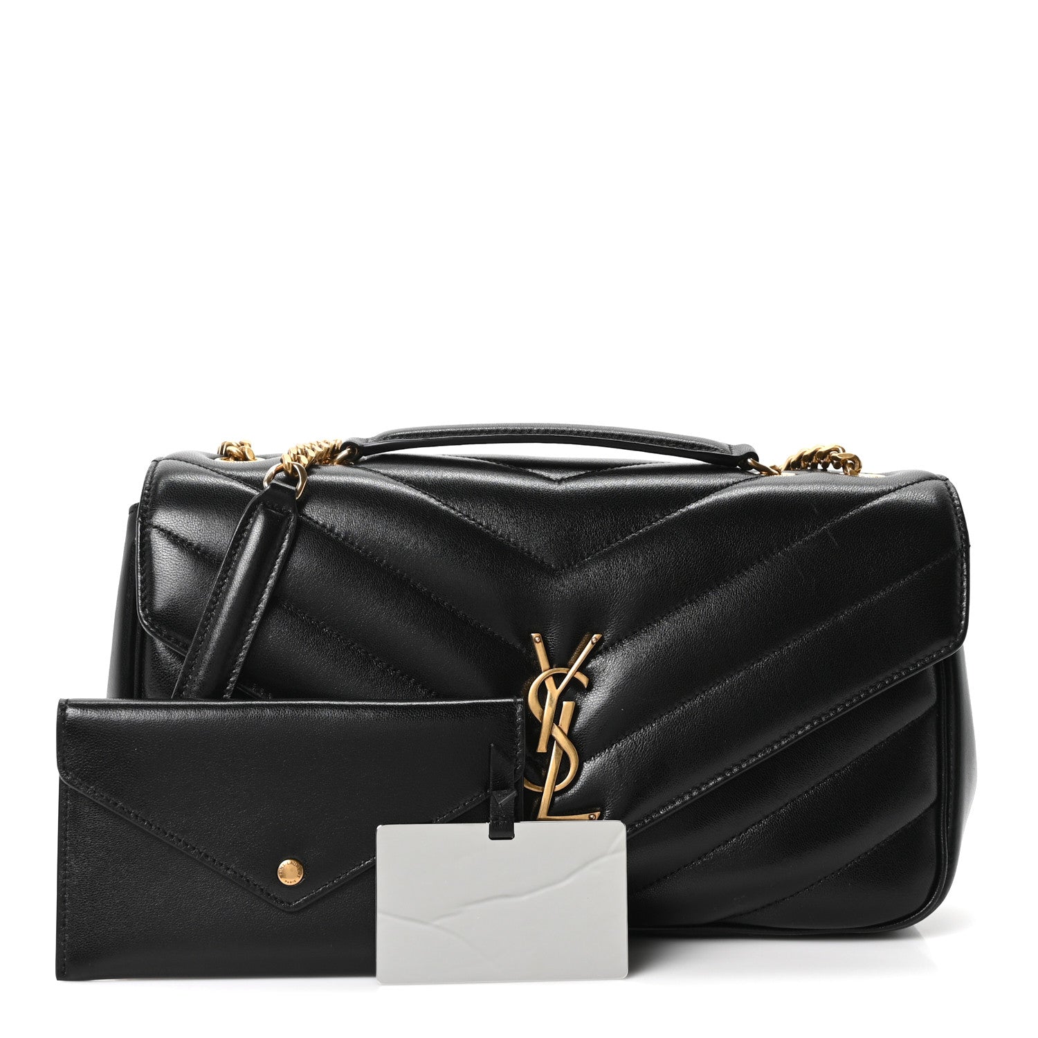 Lambskin Chevron Quilted Medium Loulou Black