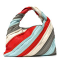 Calfskin Striped Small Hop Ivory Multicolor