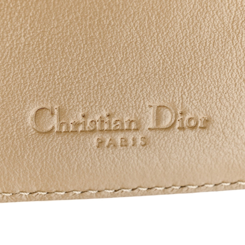 Patent Cannage Small Lady Dior Flap  Holder Rose De Vents