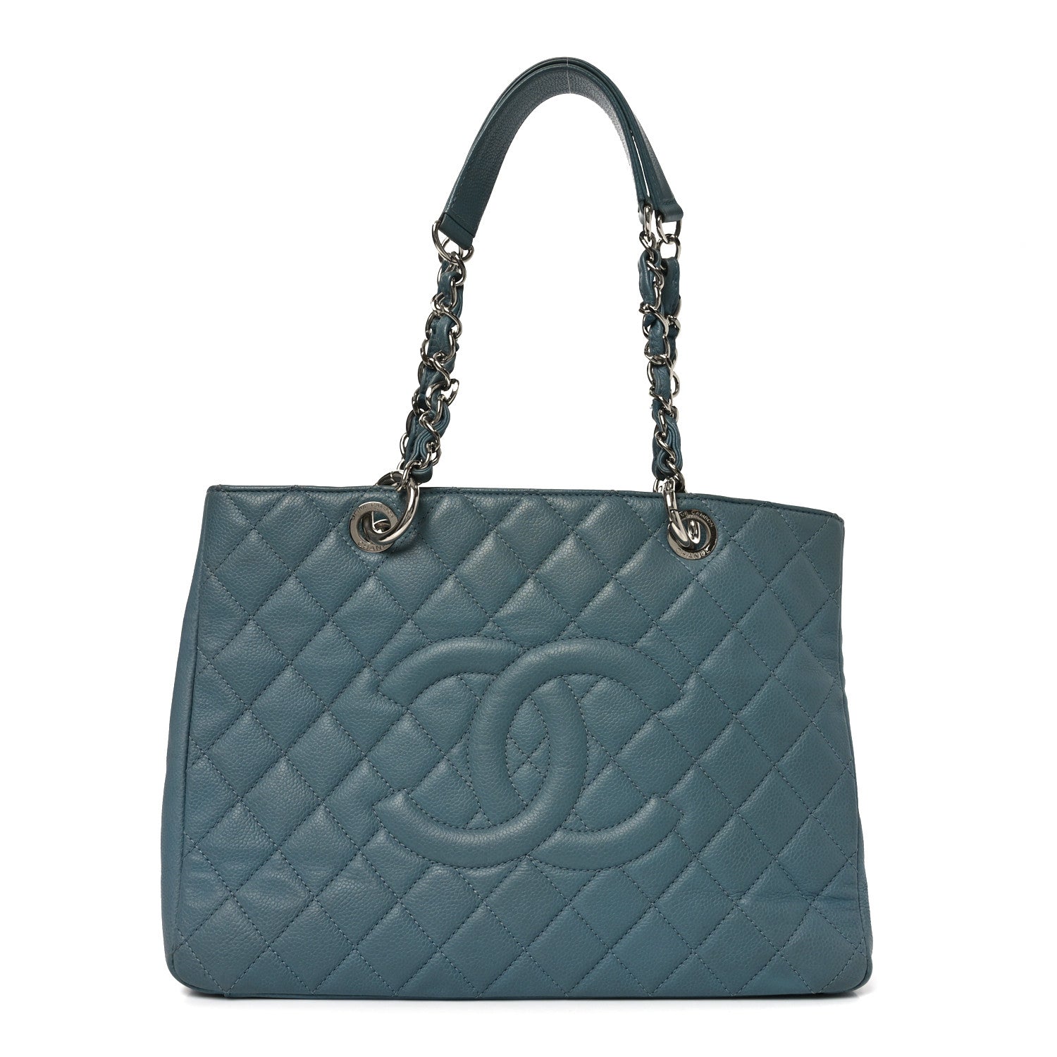 Caviar Quilted Grand Shopping Tote GST Blue