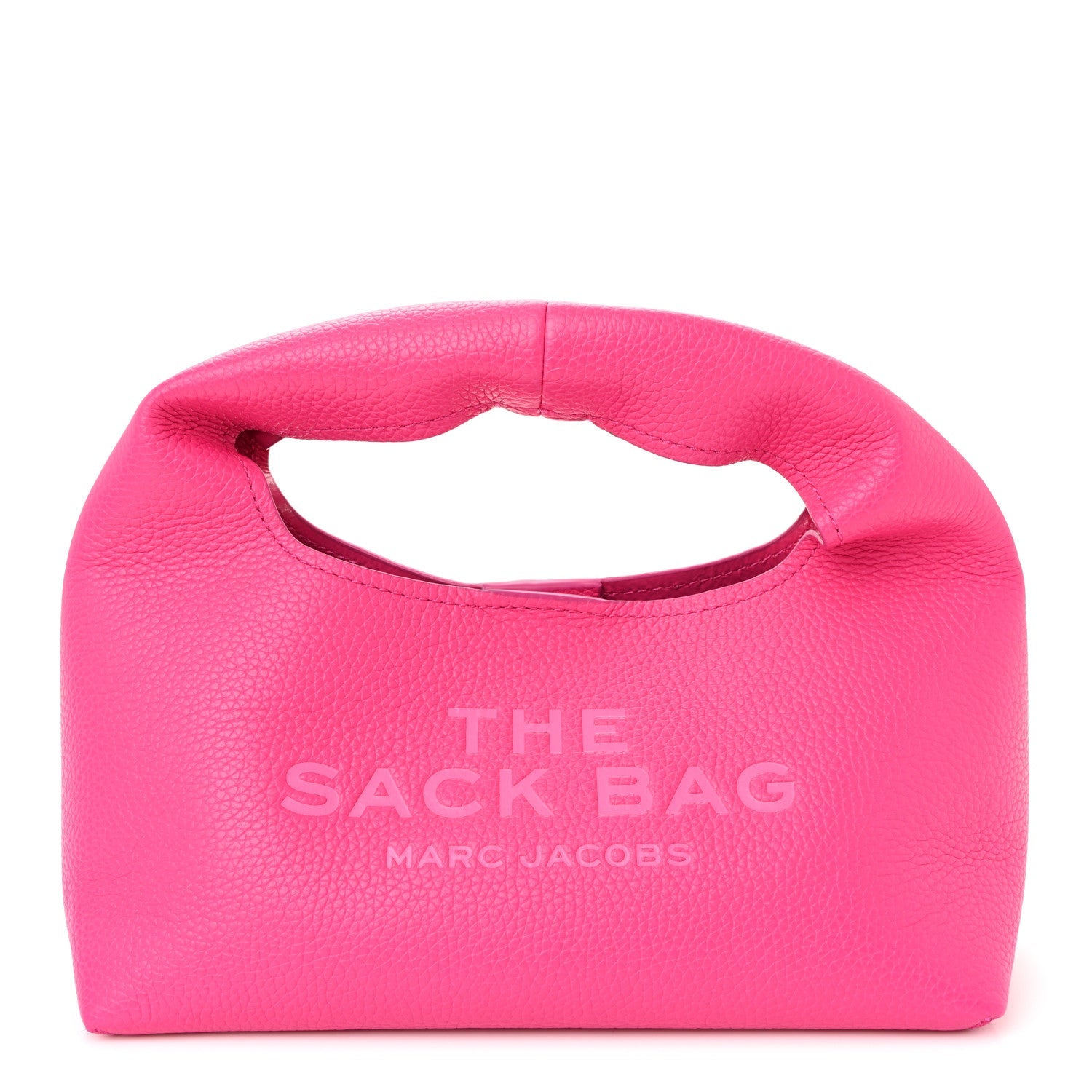 Grained Calfskin Mini The Sack Bag Hot Pink