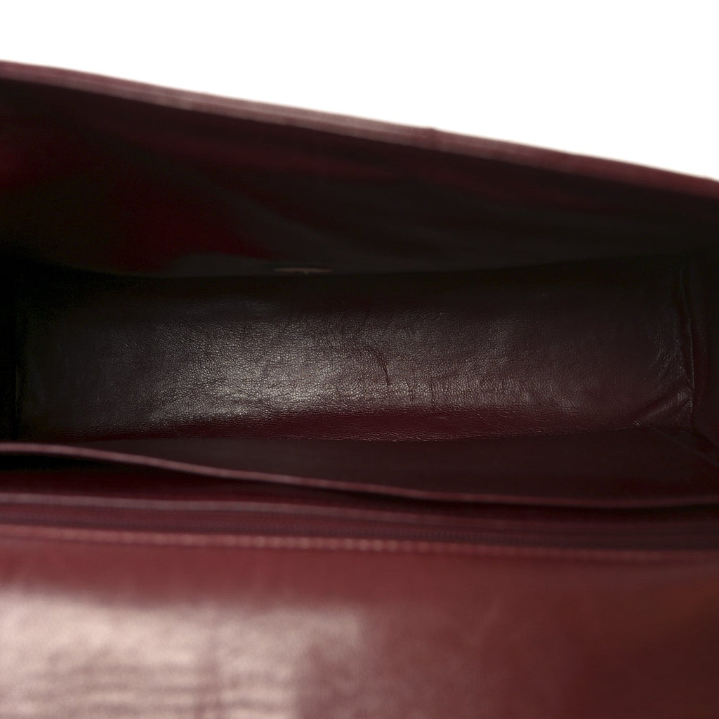 Lambskin Vertical Quilted CC Flap Shoulder Bag Burgundy