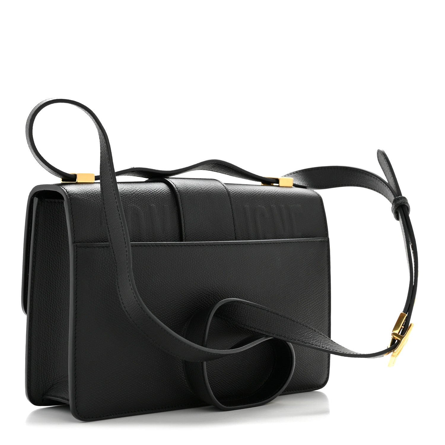 Grained Calfskin 30 Montaigne Flap Bag Black