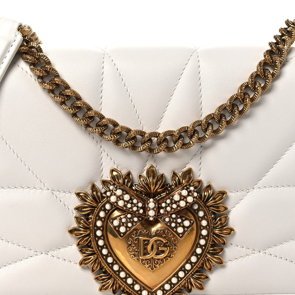 Calfskin Medium Devotion Crossbody Bag White