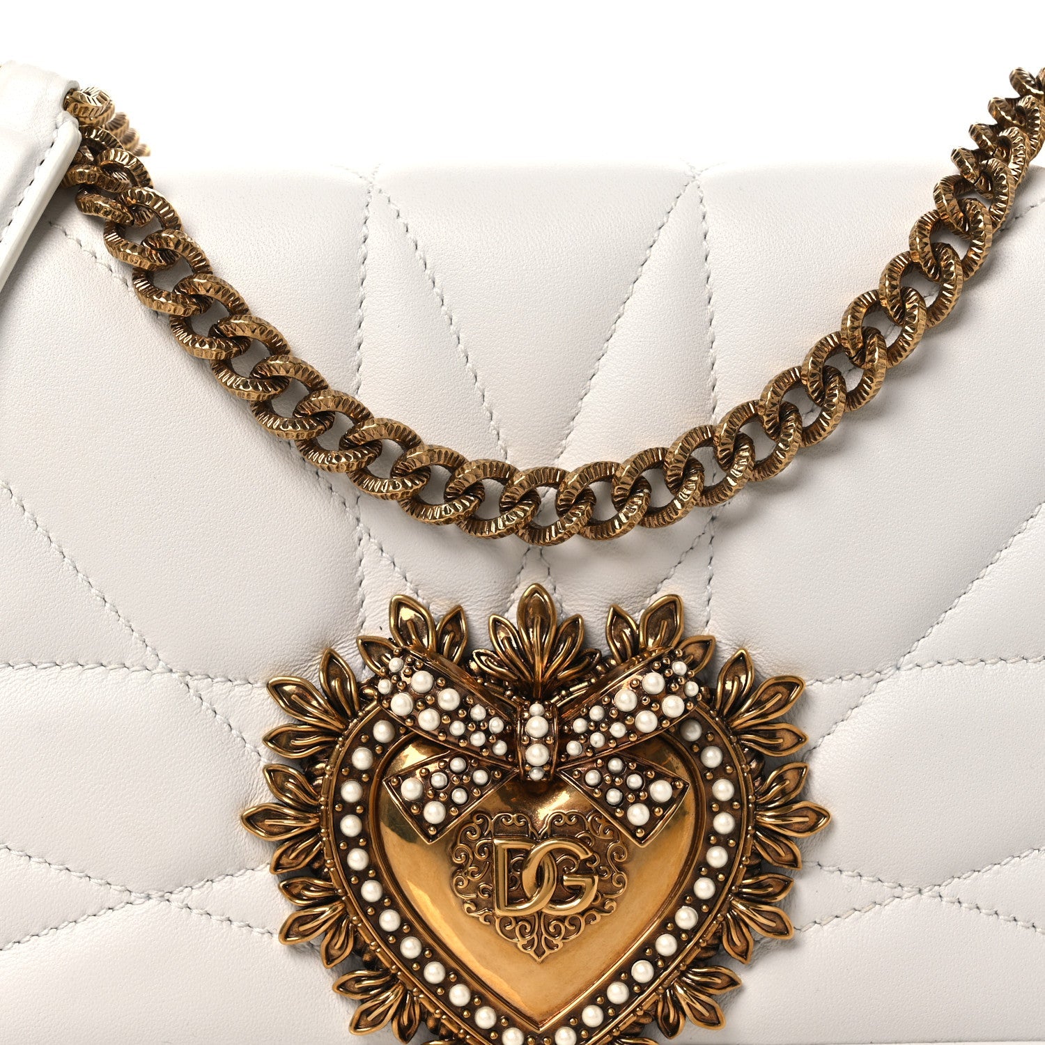 Calfskin Medium Devotion Crossbody Bag White
