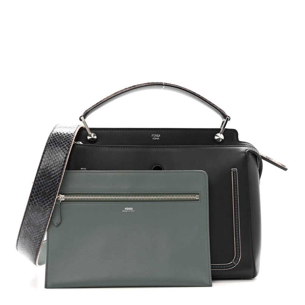 Vitello Baltico Dolce Elaphe DotCom Satchel Dark Grey