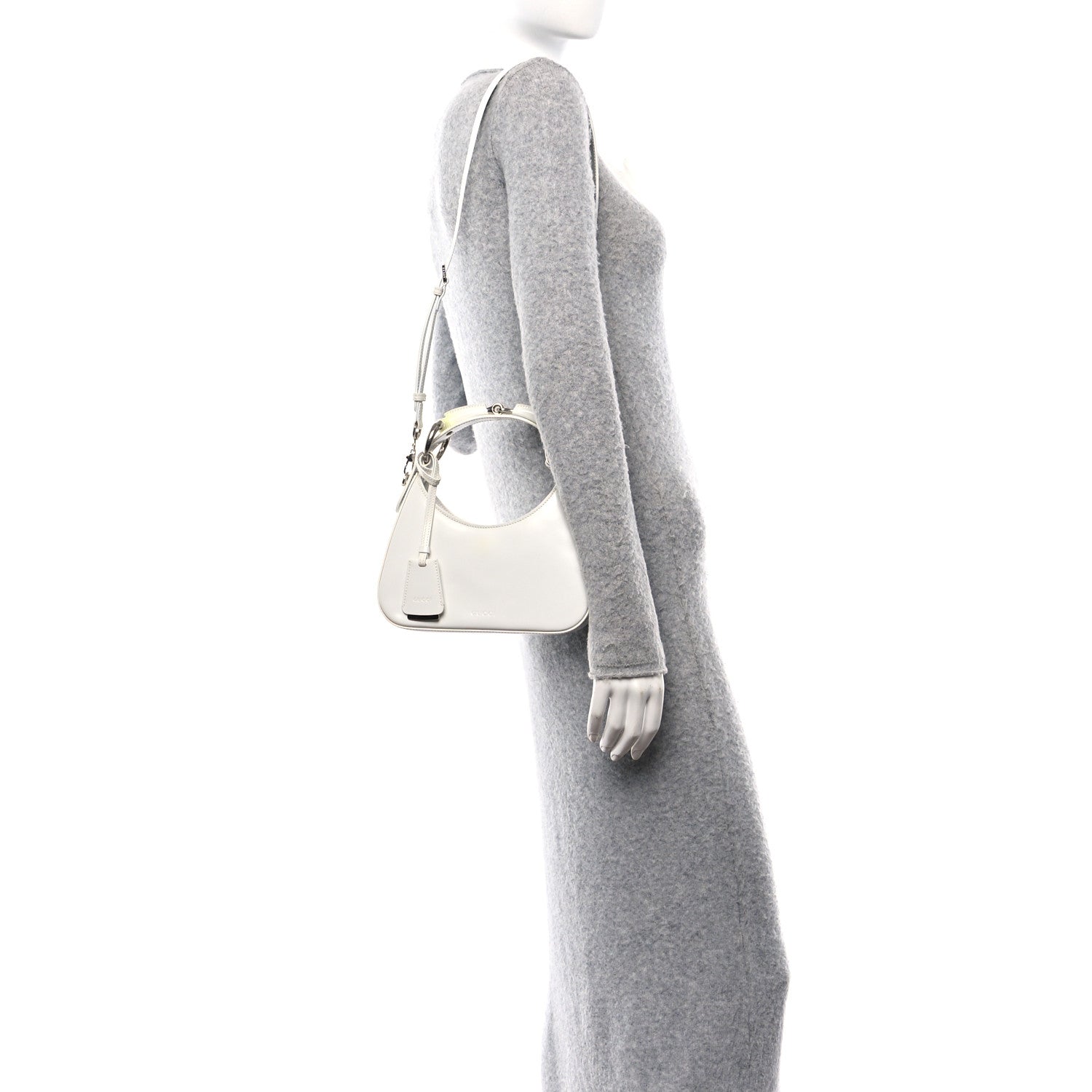 Master Lux Calfskin Horsebit Chain Shoulder Bag Great White
