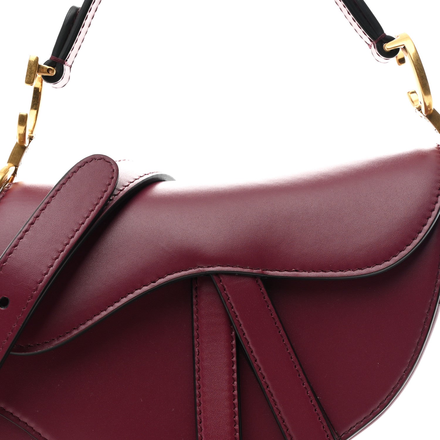 Supple Calfskin Mini Saddle Bag With Strap Purple