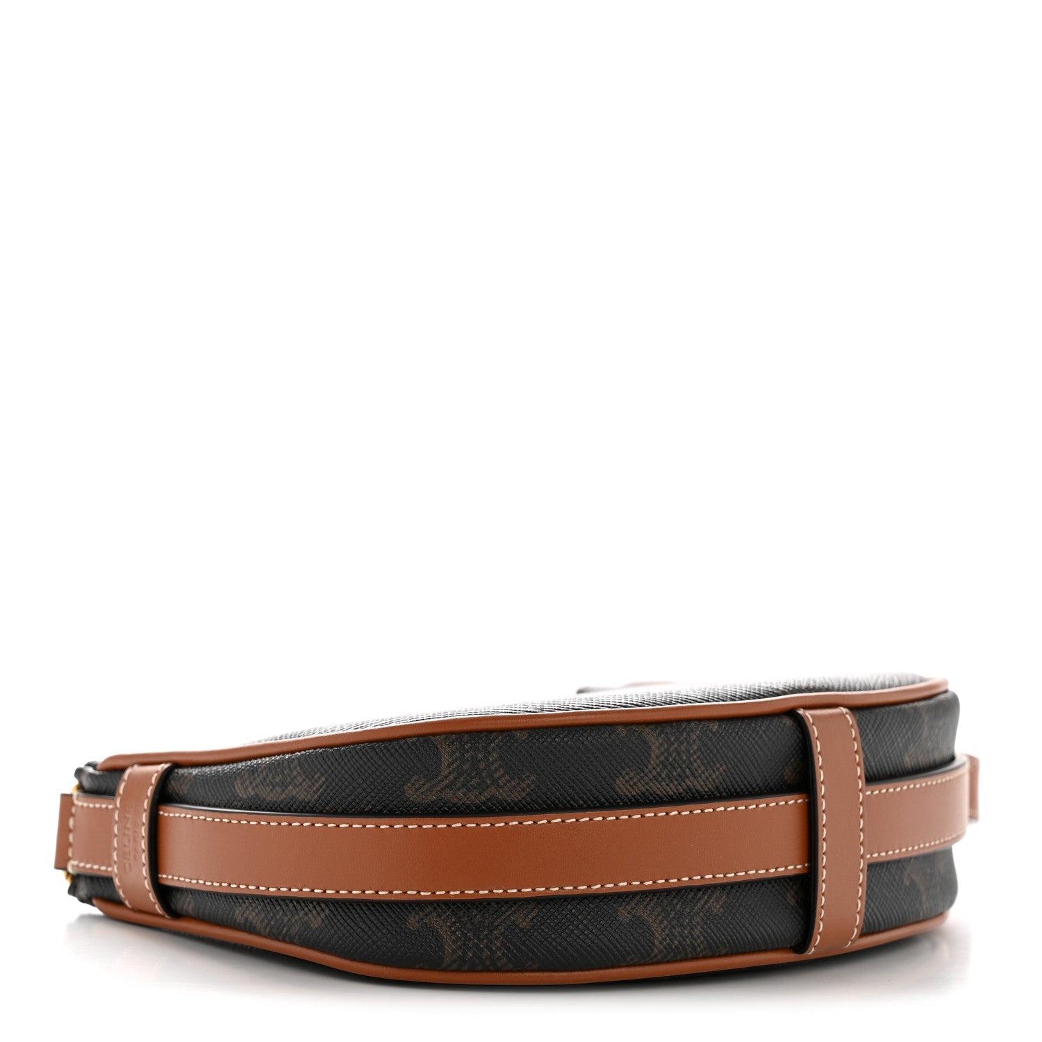 Canvas Calfskin Mini Ava Triomphe Shoulder Bag Tan
