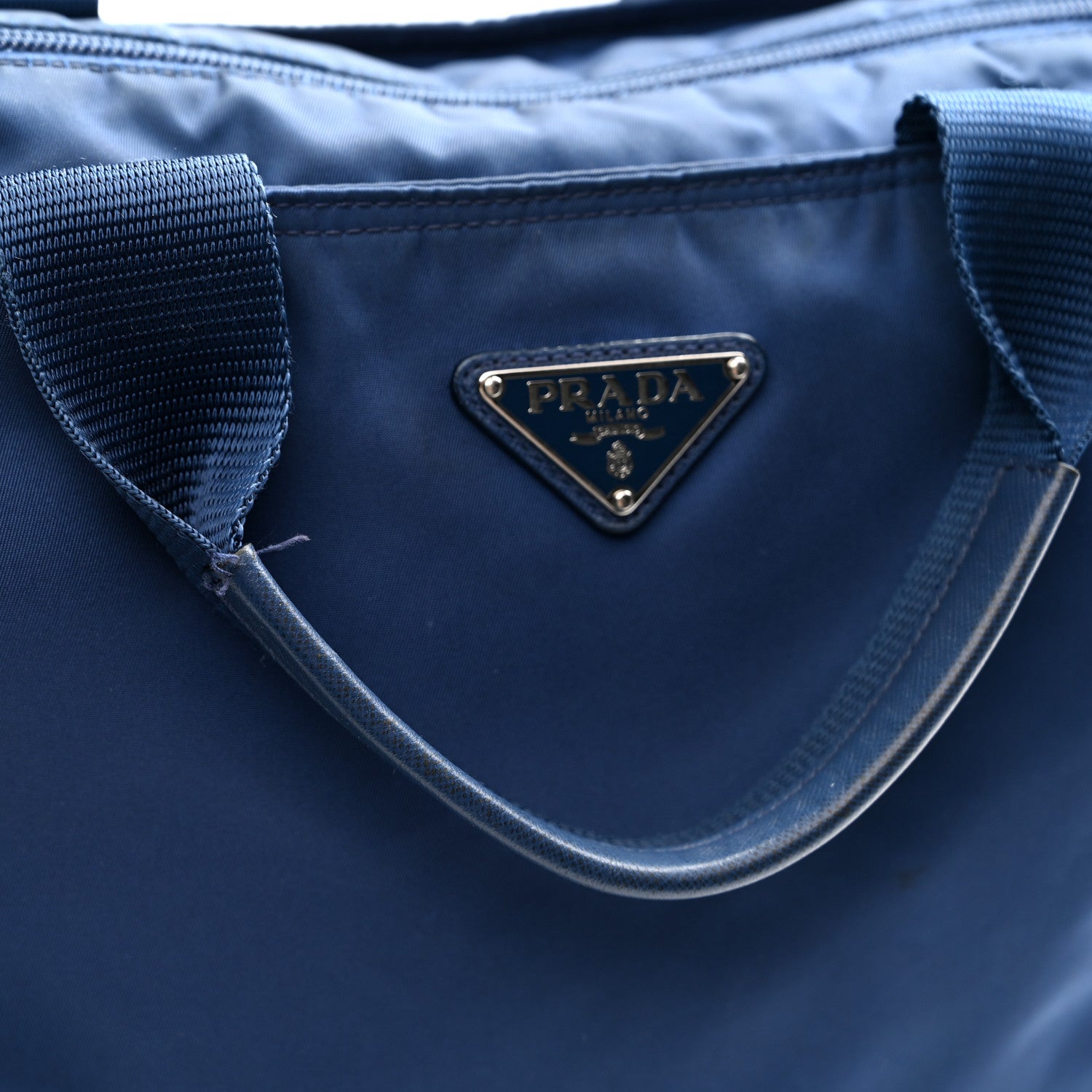 Tessuto Nylon Saffiano Tote Cobalto