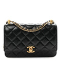 Calfskin Quilted Perfect Fit Wallet On Chain WOC Black