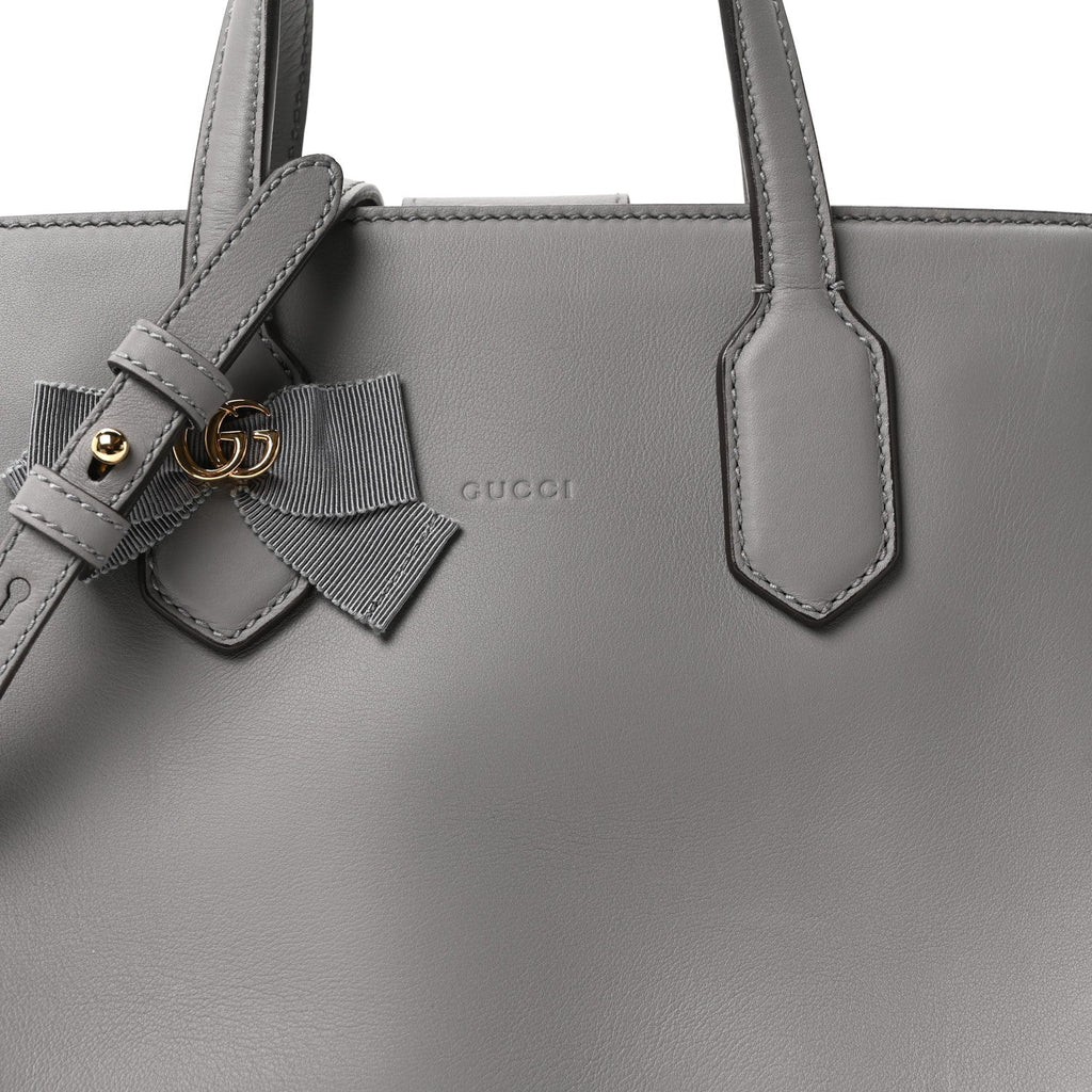 Calfskin Marmont Ribbon Top Handle Bag Deep Grey