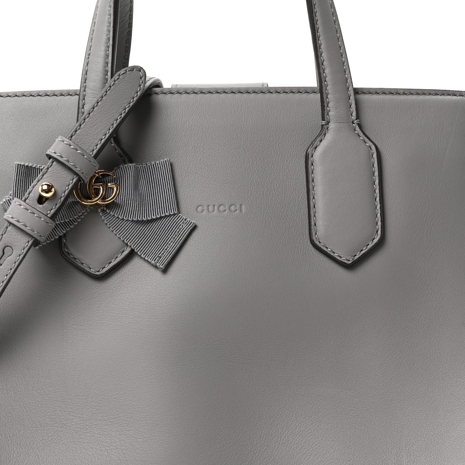 Calfskin Marmont Ribbon Top Handle Bag Deep Grey