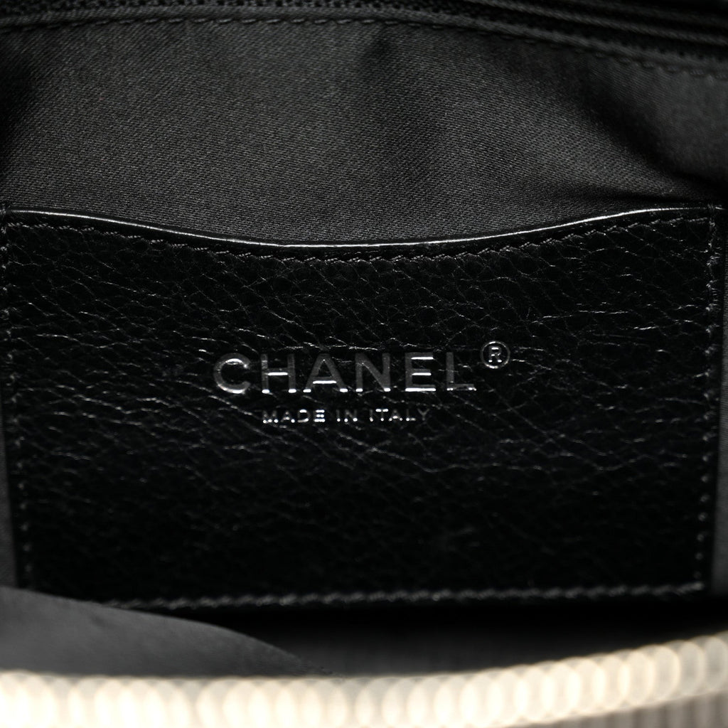 Glazed Calfskin On the Road Zip Tote Black