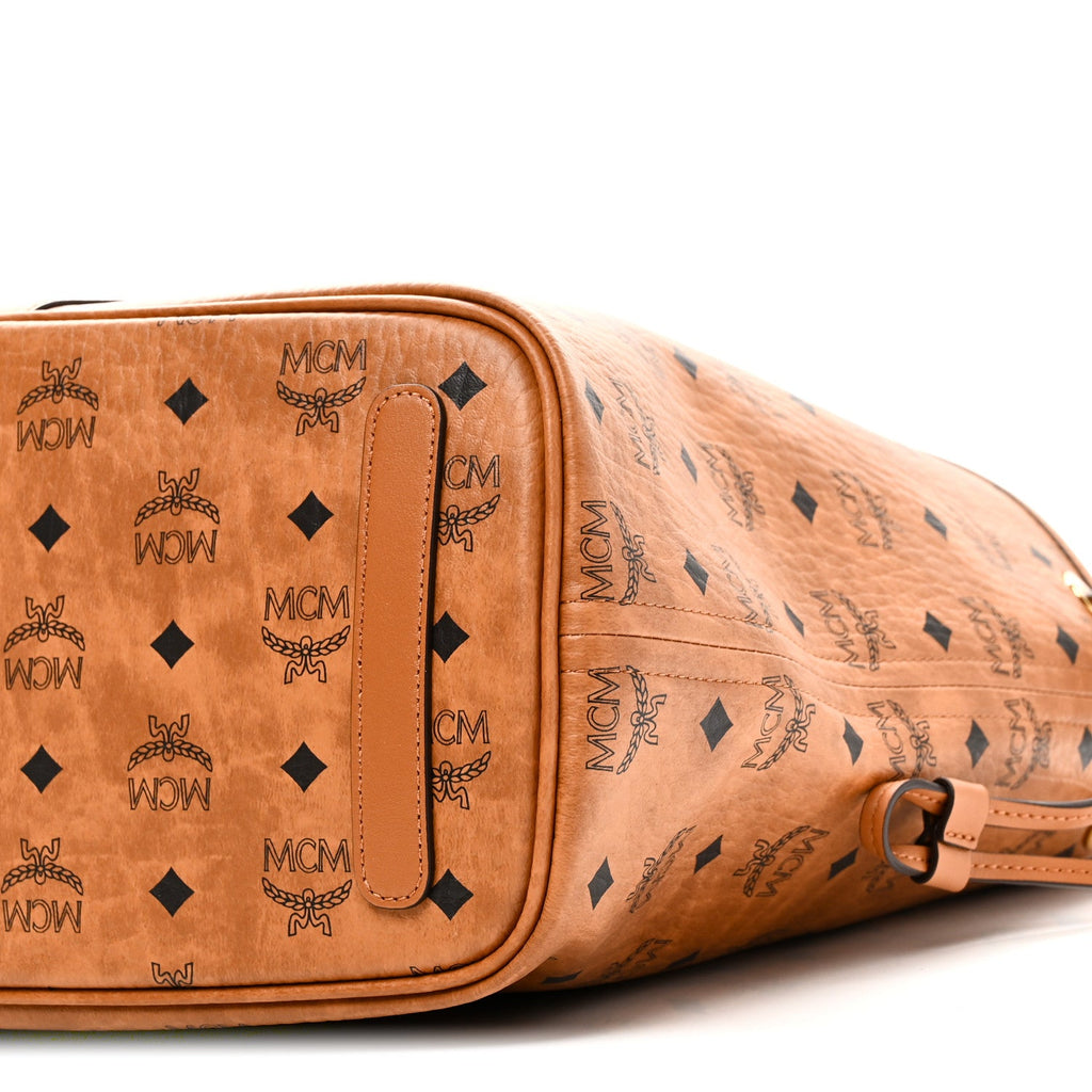 Visetos Medium Reversible Shopper Tote Cognac
