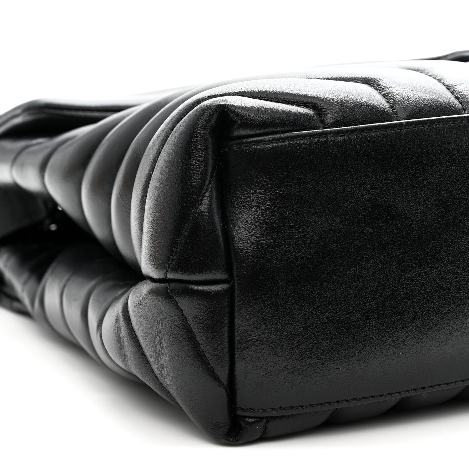 Calfskin Y Quilted Monogram Monochrome Medium Loulou Chain Satchel Black