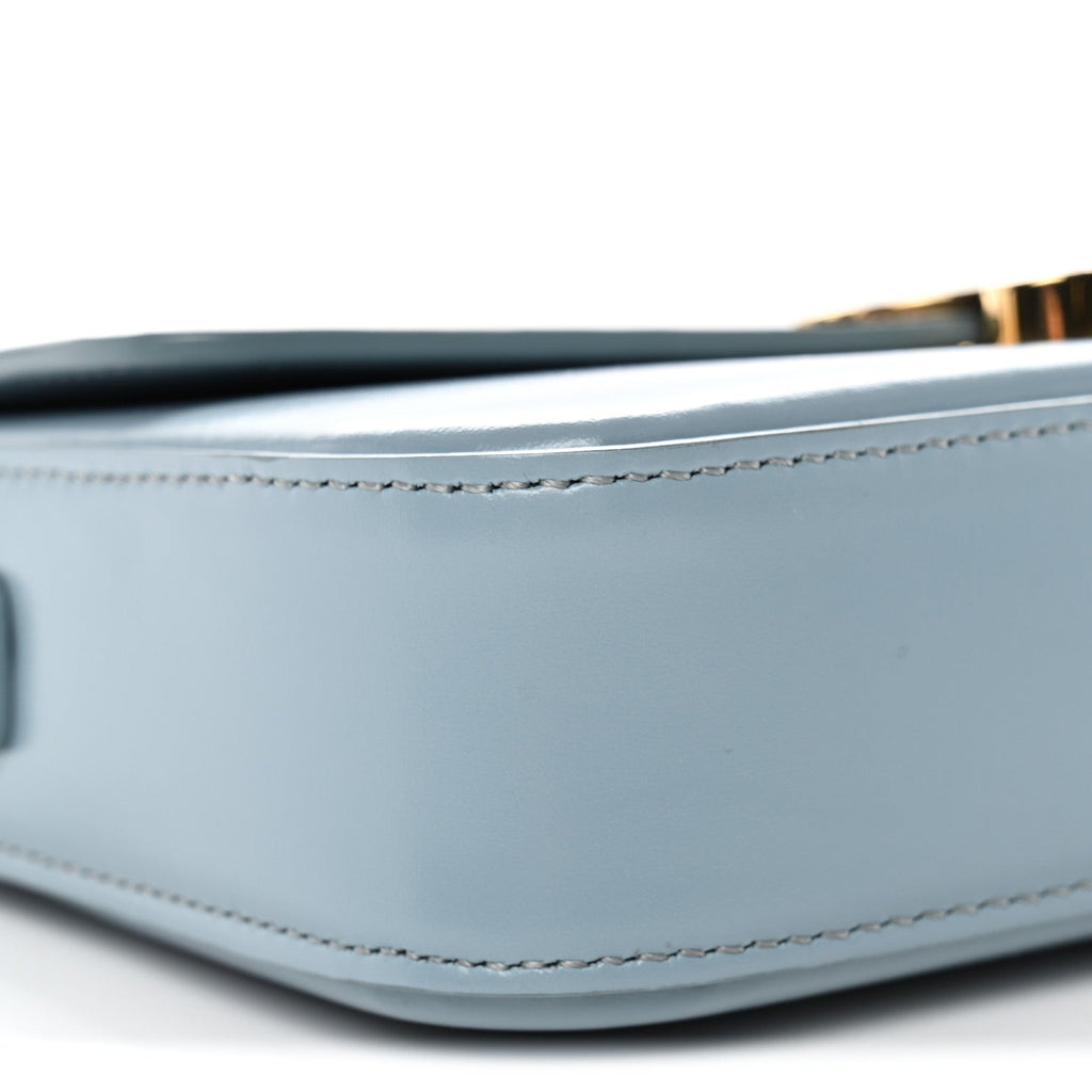 Shiny Calfskin Triomphe Shoulder Bag California Blue