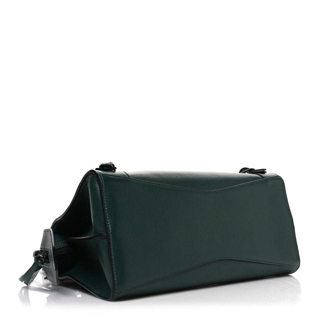 Grained Calfskin Neo Classic Matte Black Hardware S City Forest Green