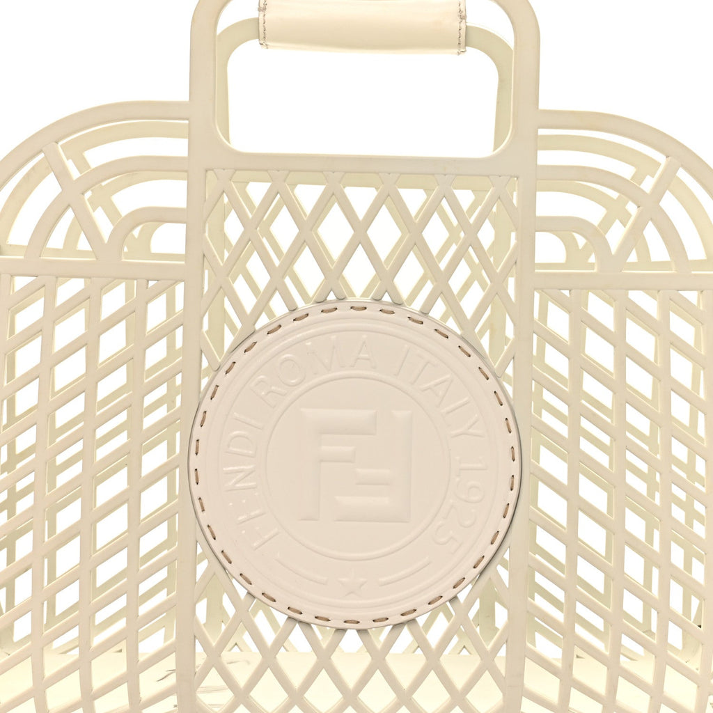 Recycled Plastic Vitello Liberty Matte Medium Fendi Basket White Ice