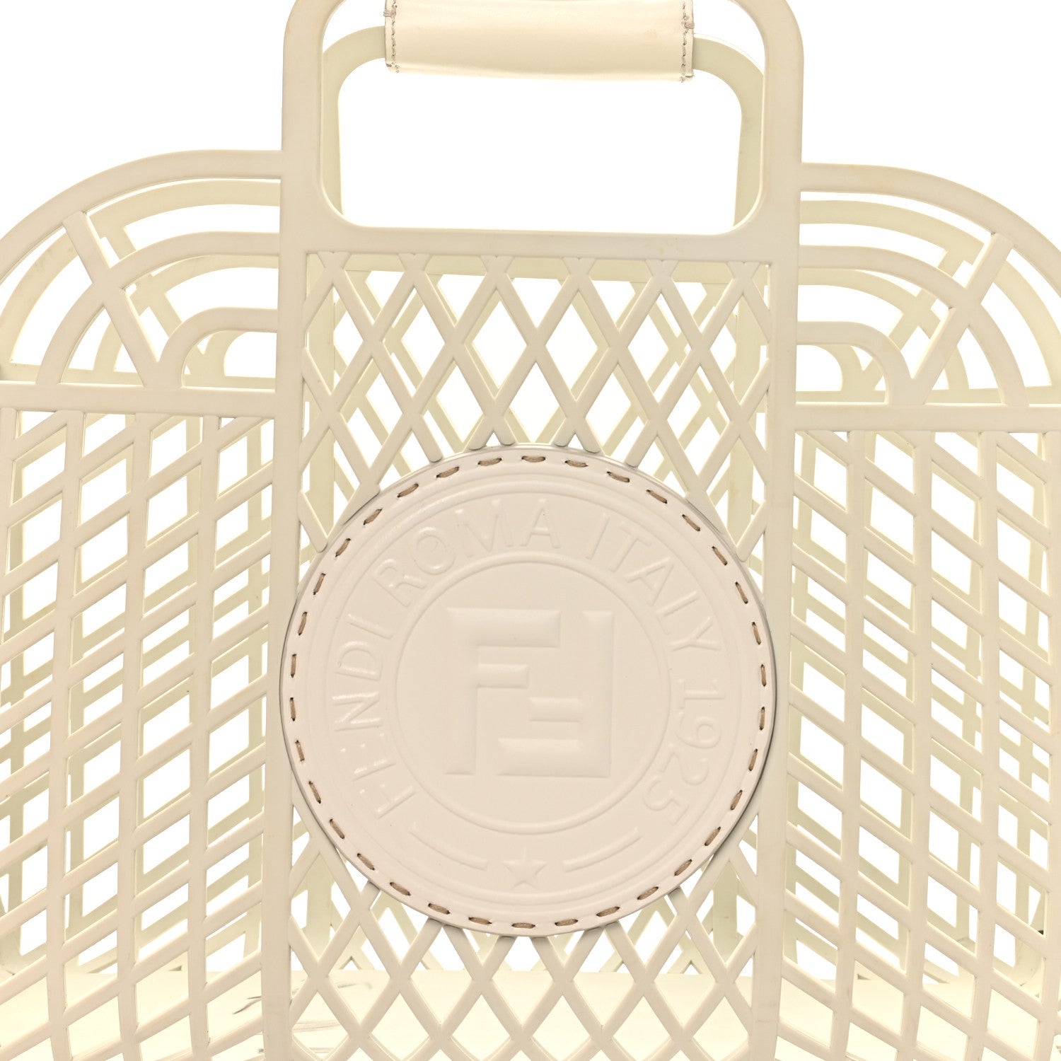 Recycled Plastic Vitello Liberty Matte Medium Fendi Basket White Ice