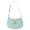 Shiny Calfskin Medium Tilly Triomphe Shoulder Bag Light Blue