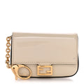 Vitello Vernice Mou Nano Baguette Belt Charm Latte