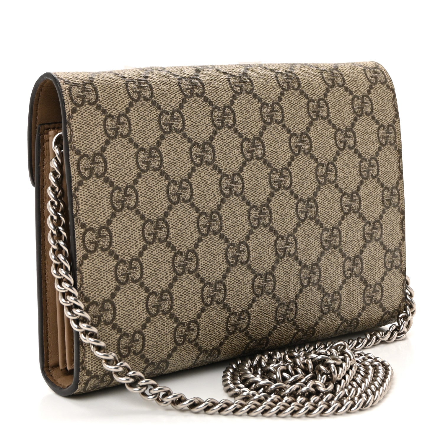 GG Supreme Monogram Mini Dionysus Chain Wallet Beige Taupe