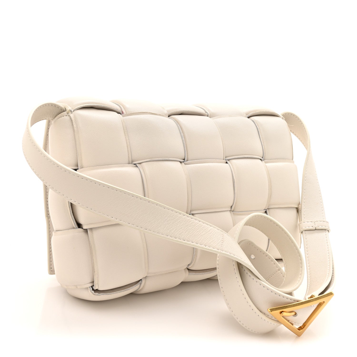 Nappa Maxi Intreccio Padded Cassette Crossbody Bag Chalk