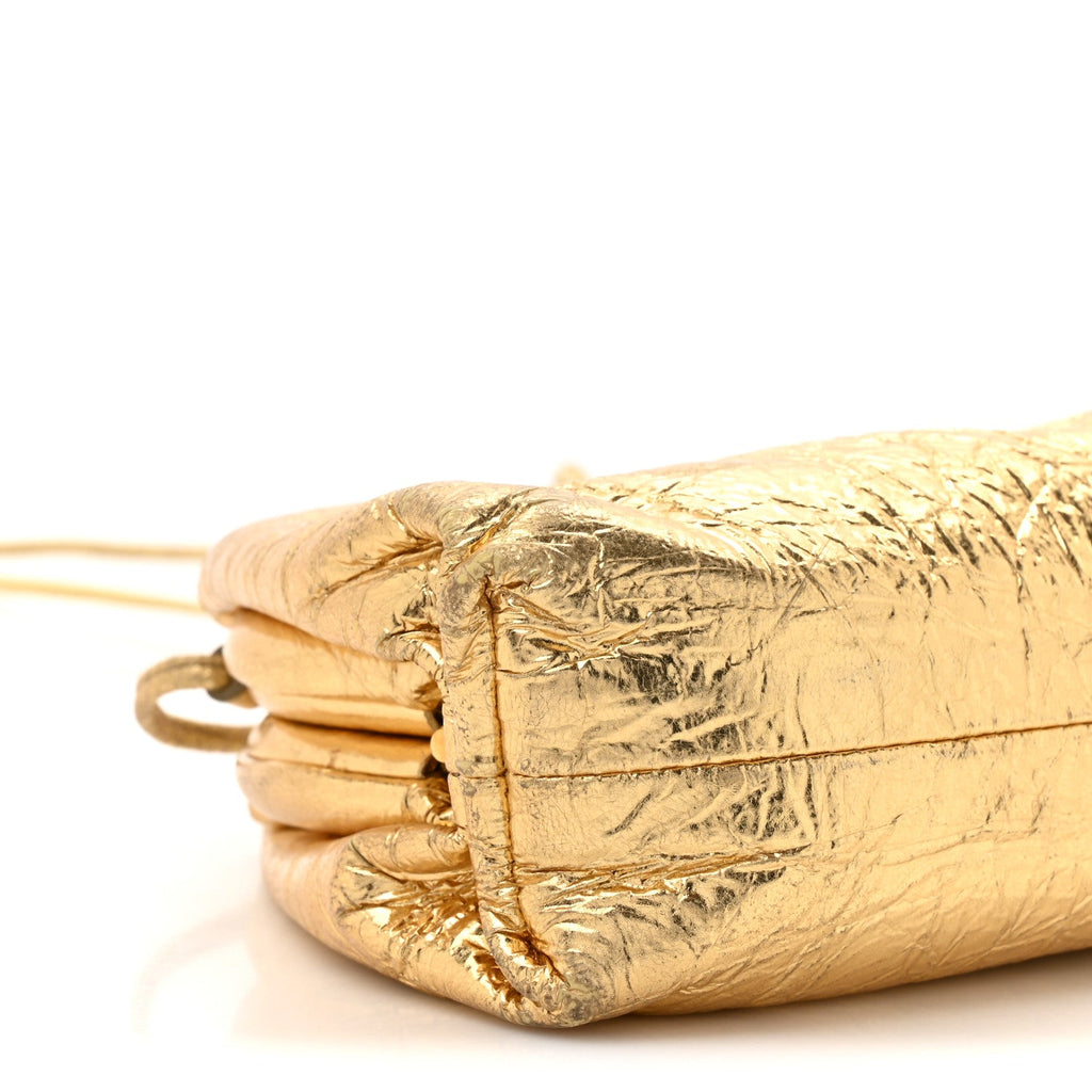Metallic Crushed Calfskin The Mini Pouch Gold