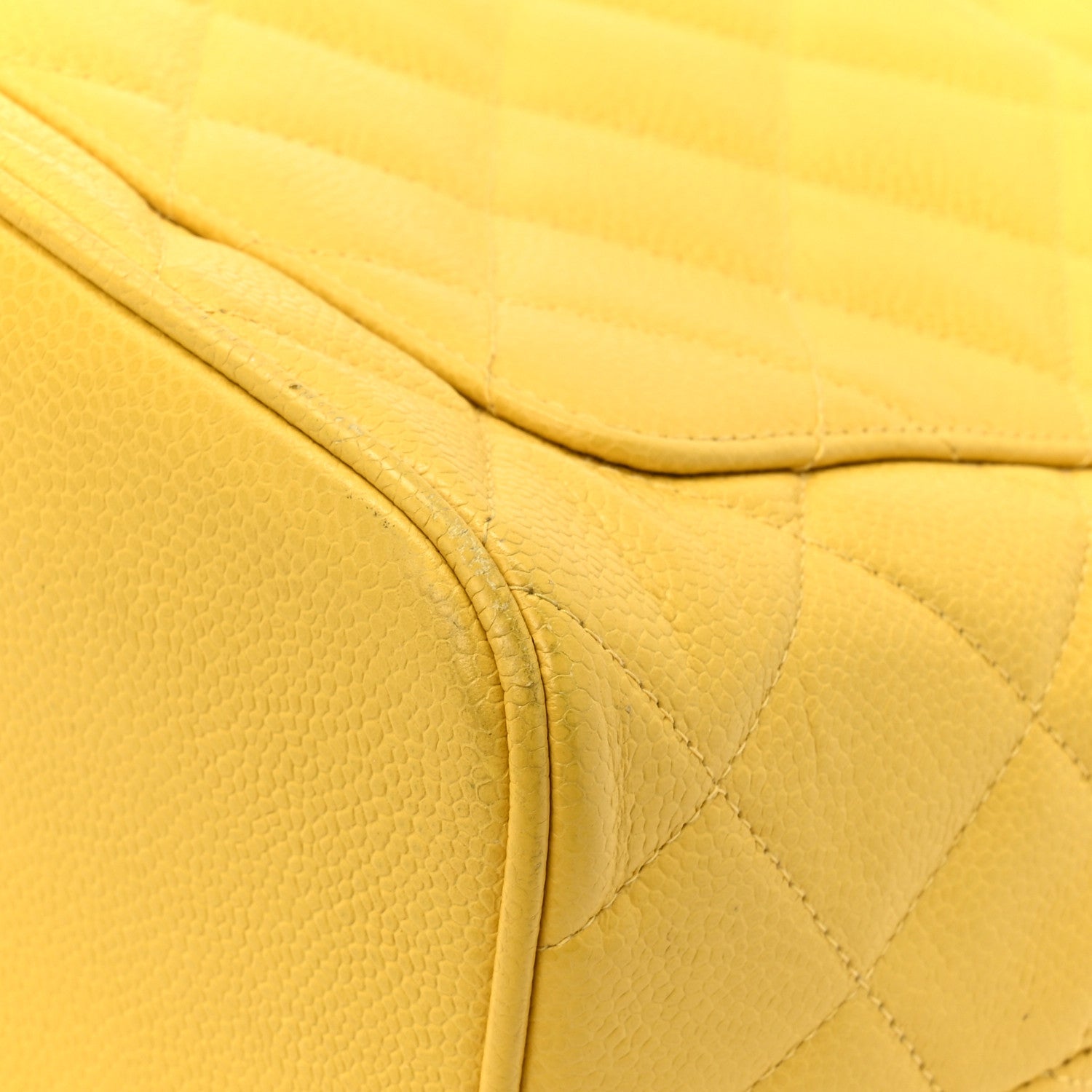 Caviar Quilted Medallion Tote Yellow