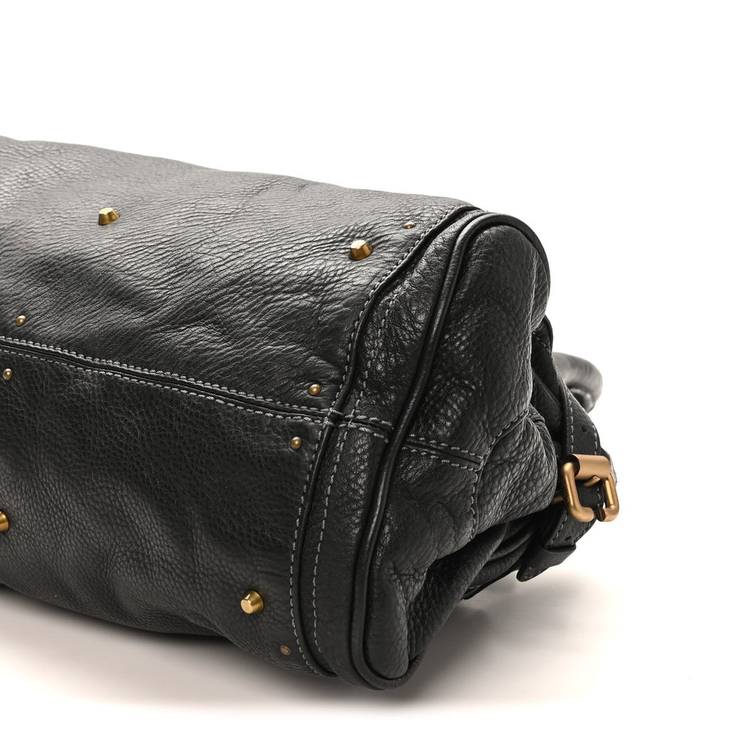Calfskin Medium Paddington Satchel Black