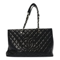 Caviar Quilted XL Grand Shopping Tote GST Black