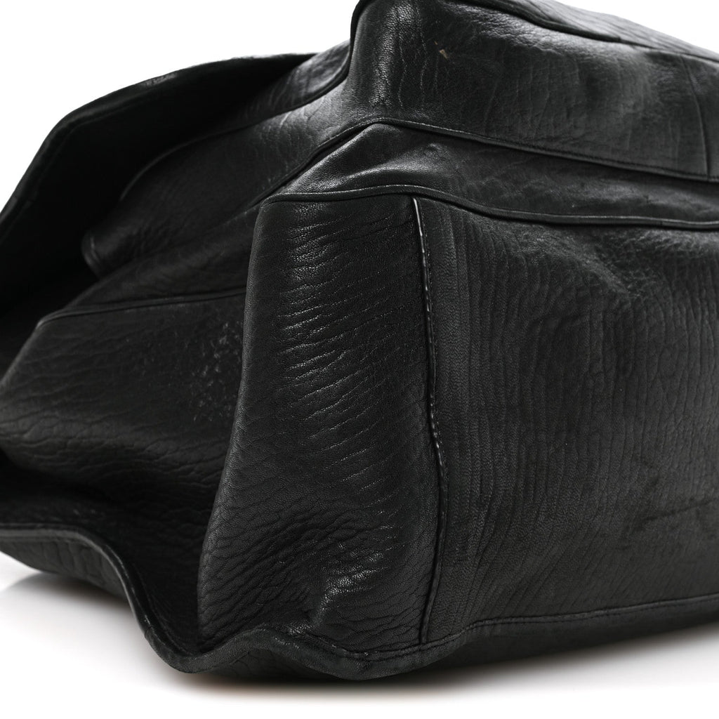 Grained Lambskin Monogram Oversized Niki Chain Satchel Black