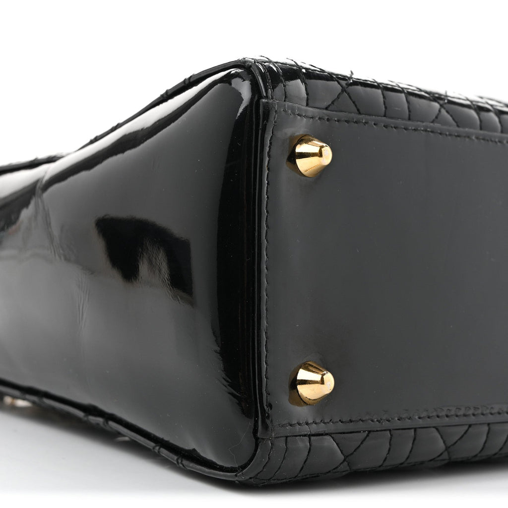 Patent Cannage Large Lady Dior Black