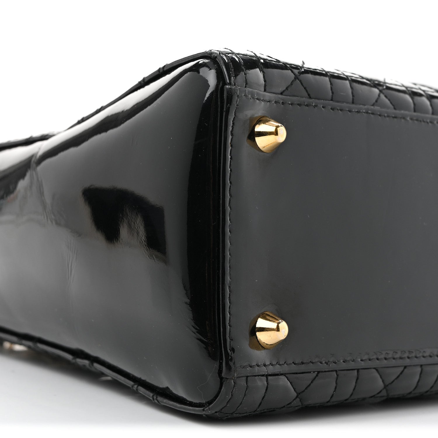 Patent Cannage Large Lady Dior Black