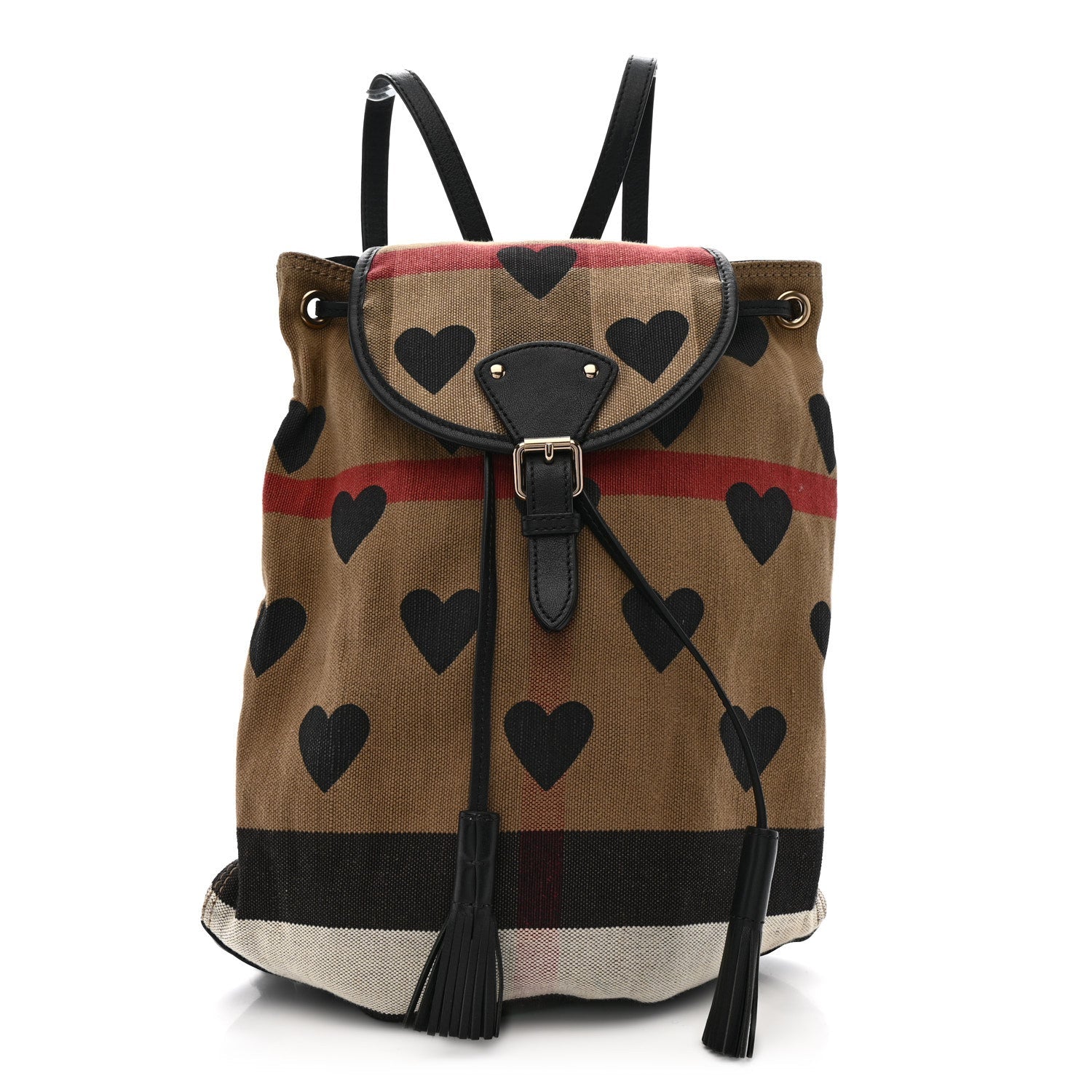 Overdyed Canvas Mega Check Heart Print Medium Chiltern Backpack Black