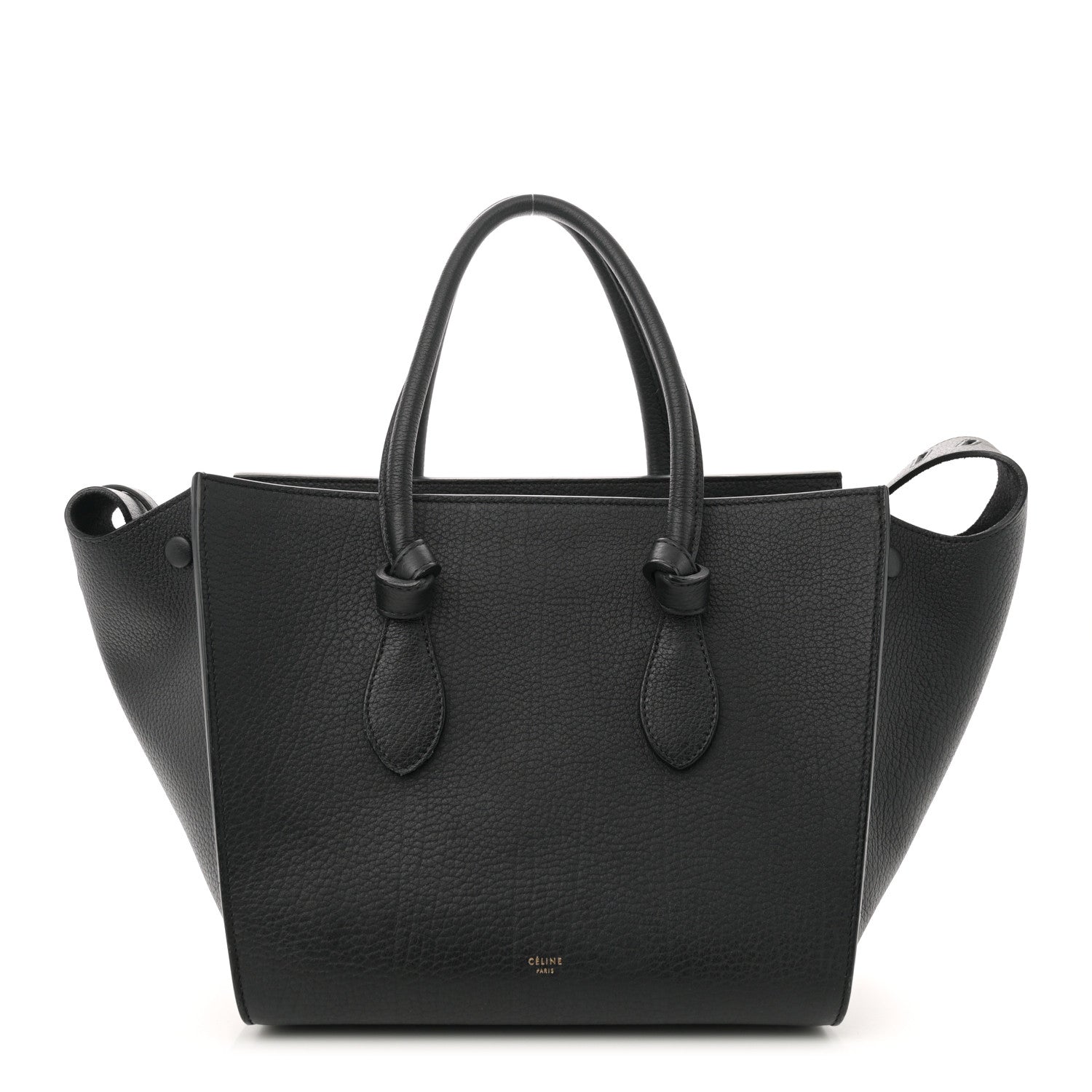 Crisped Calfskin Mini Tie Knot Tote Black