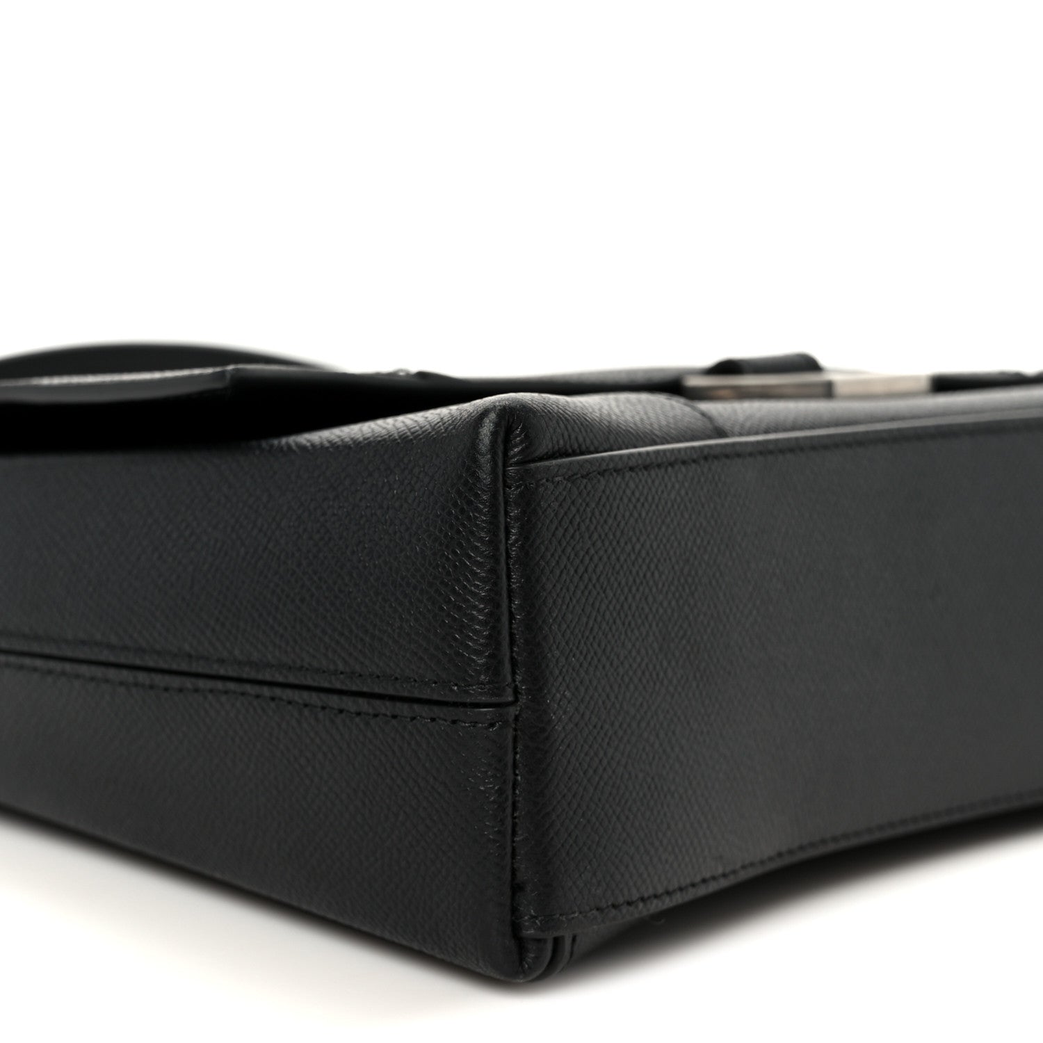 Semi Matte Soft Textured Calfskin Downtown Shoulder Bag Black