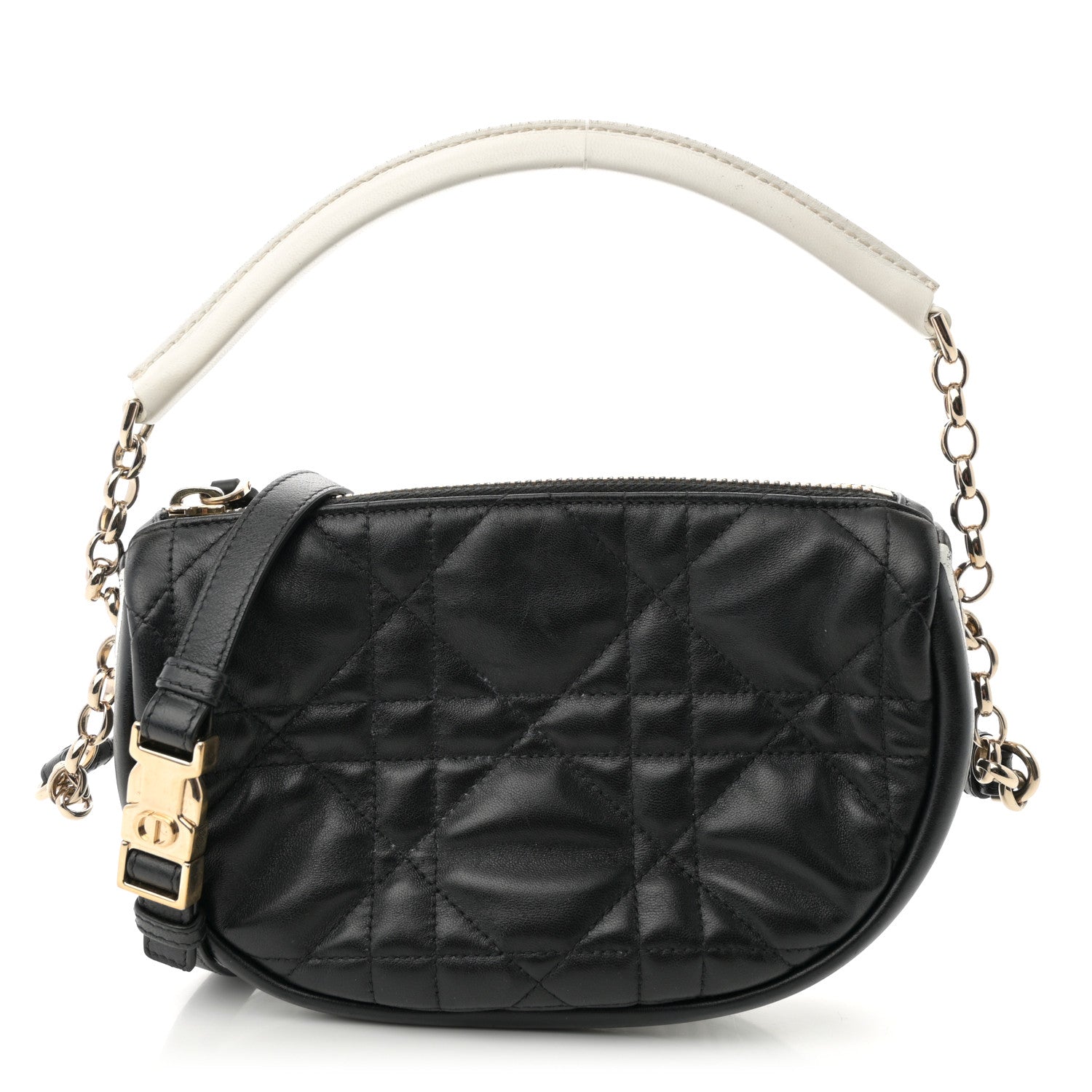Lambskin Cannage Small Dior Vibe Hobo Bag Black
